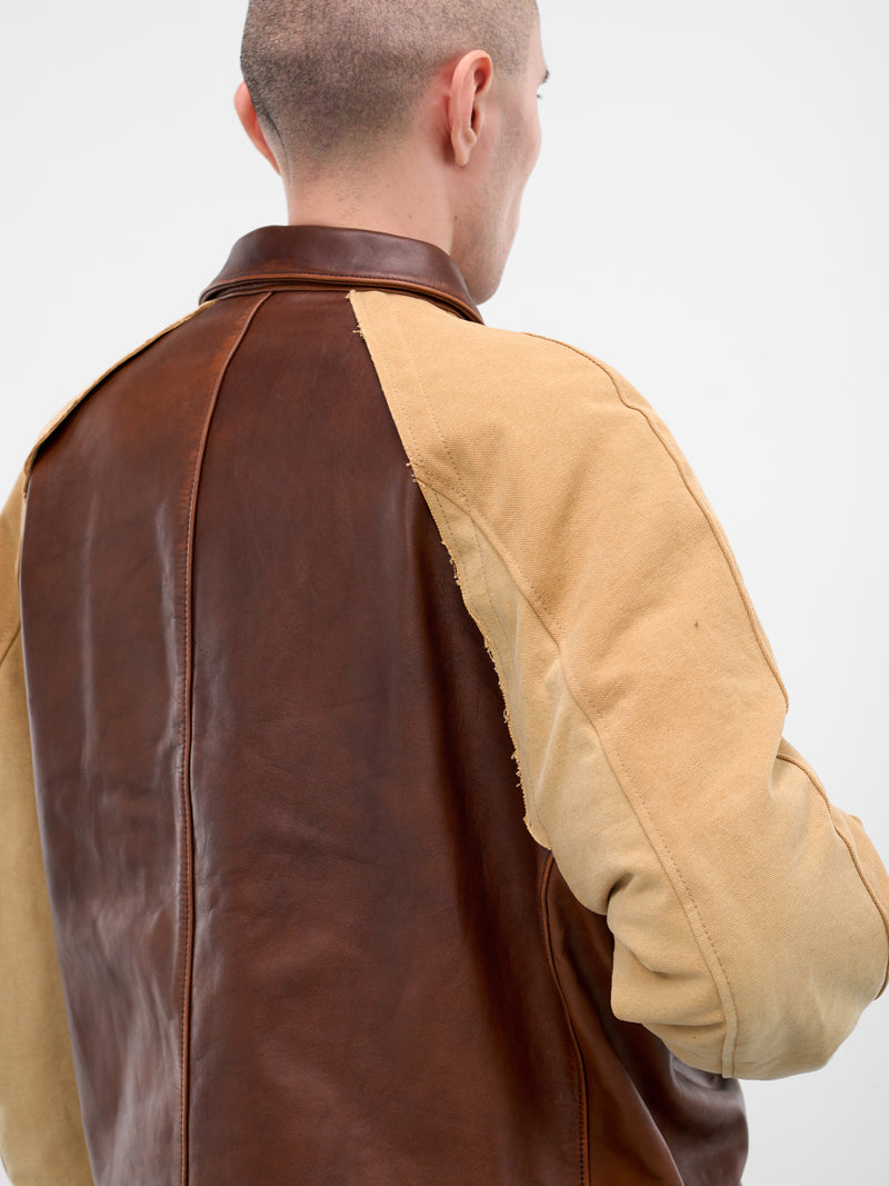 Brown Deconstructed Vintage Leather Jacket (25FW-JK-11-BROWN)