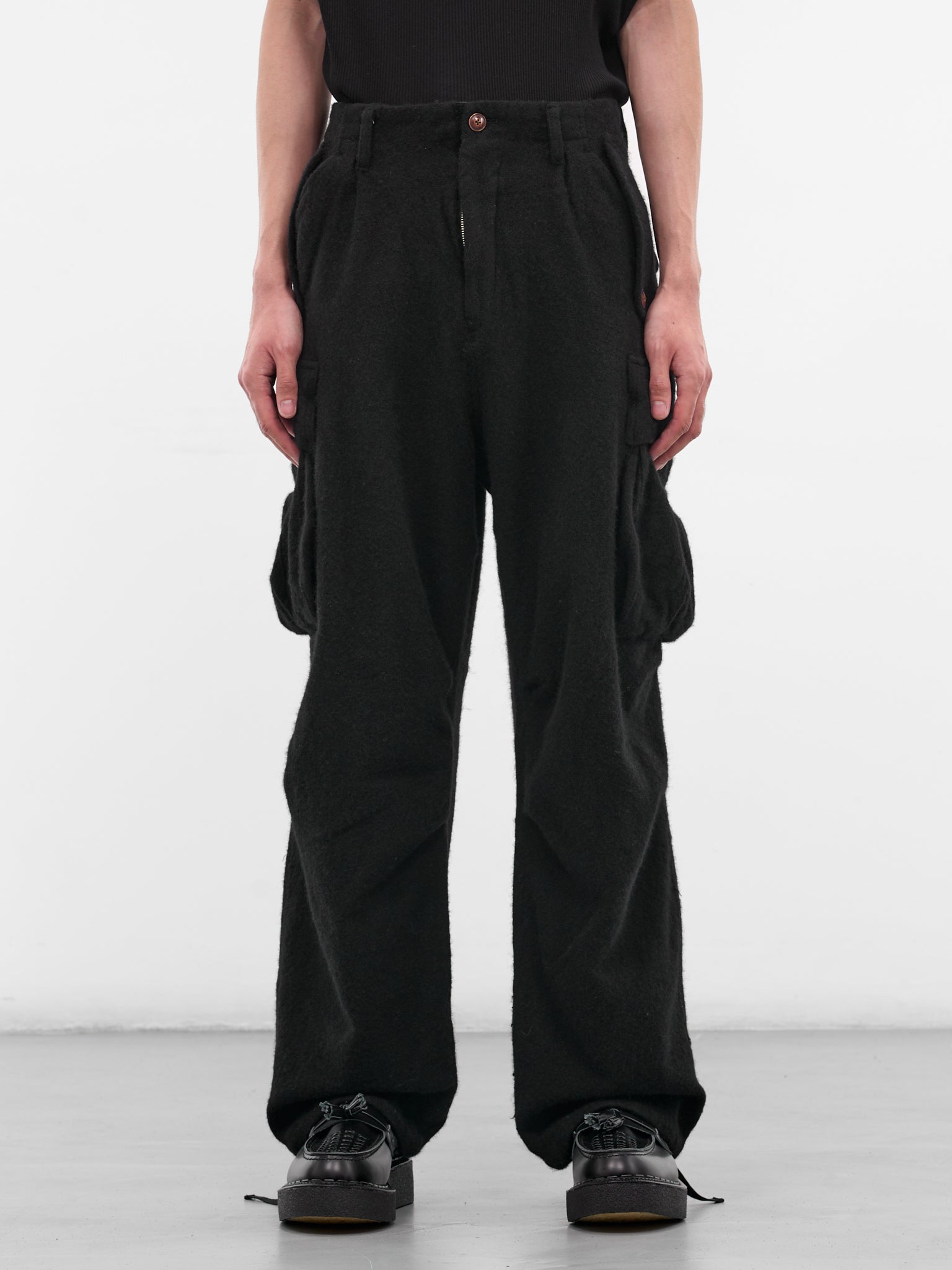 Black Wool Cargo Pants (25FW-P-06-BLACK)