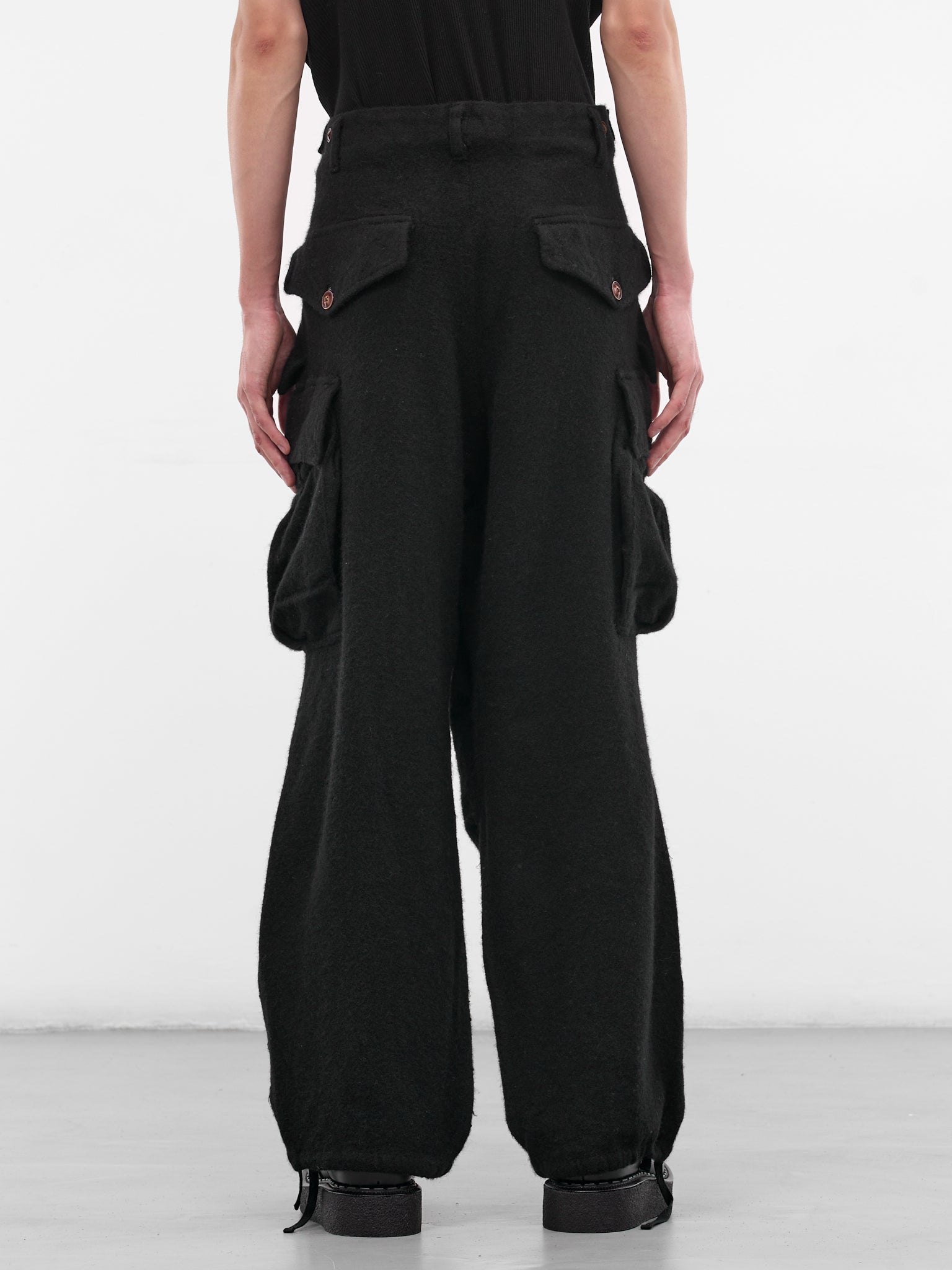 Black Wool Cargo Pants (25FW-P-06-BLACK)