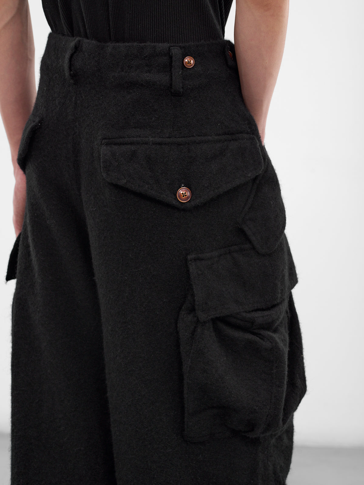 Black Wool Cargo Pants (25FW-P-06-BLACK)