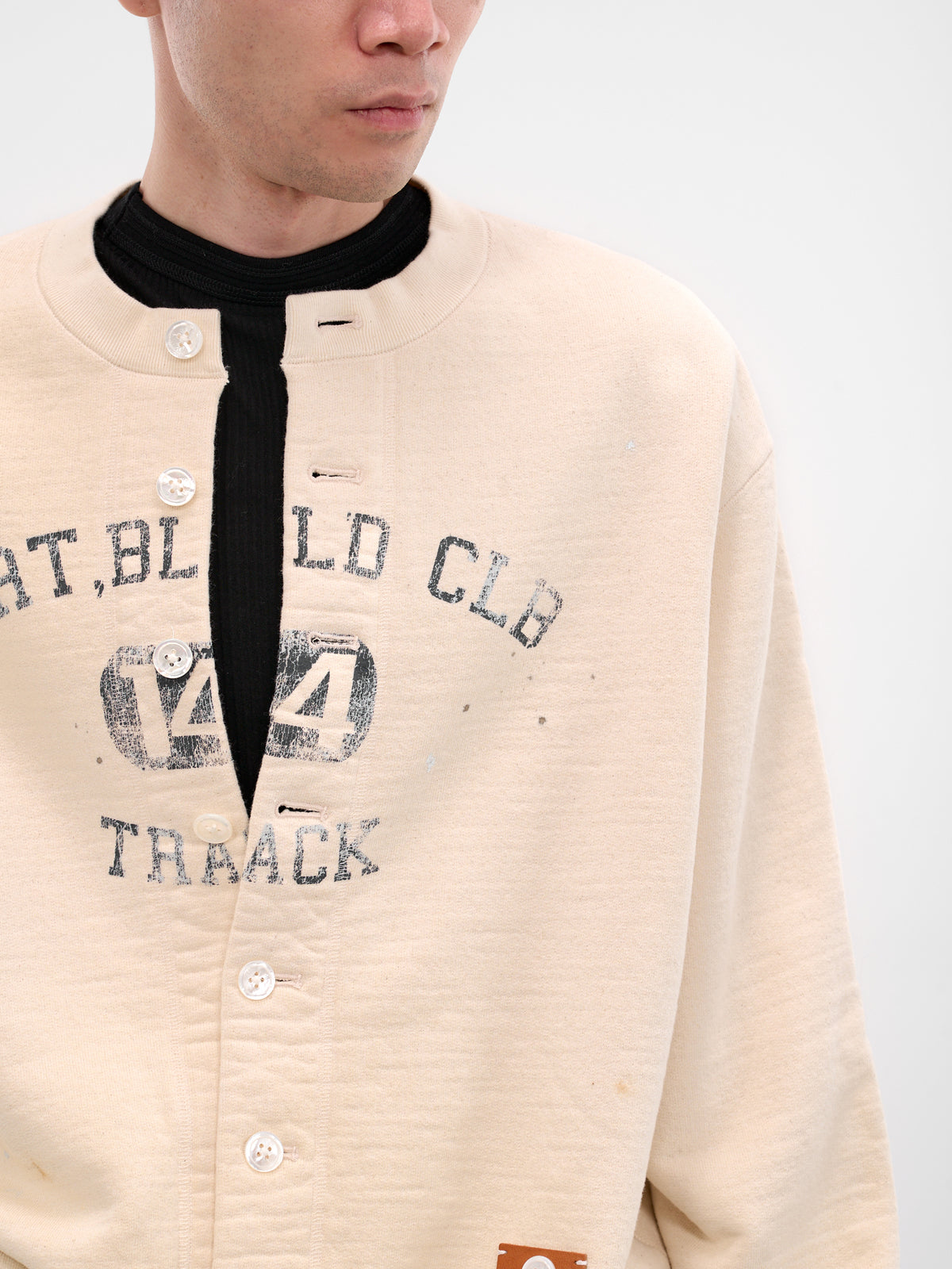 Oatmeal Vintage Crewneck Sweatshirt Cardigan (25FW-T-03-OATMEAL)