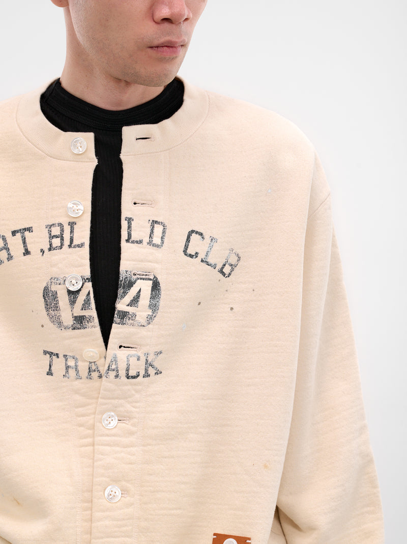 Oatmeal Vintage Crewneck Sweatshirt Cardigan (25FW-T-03-OATMEAL)