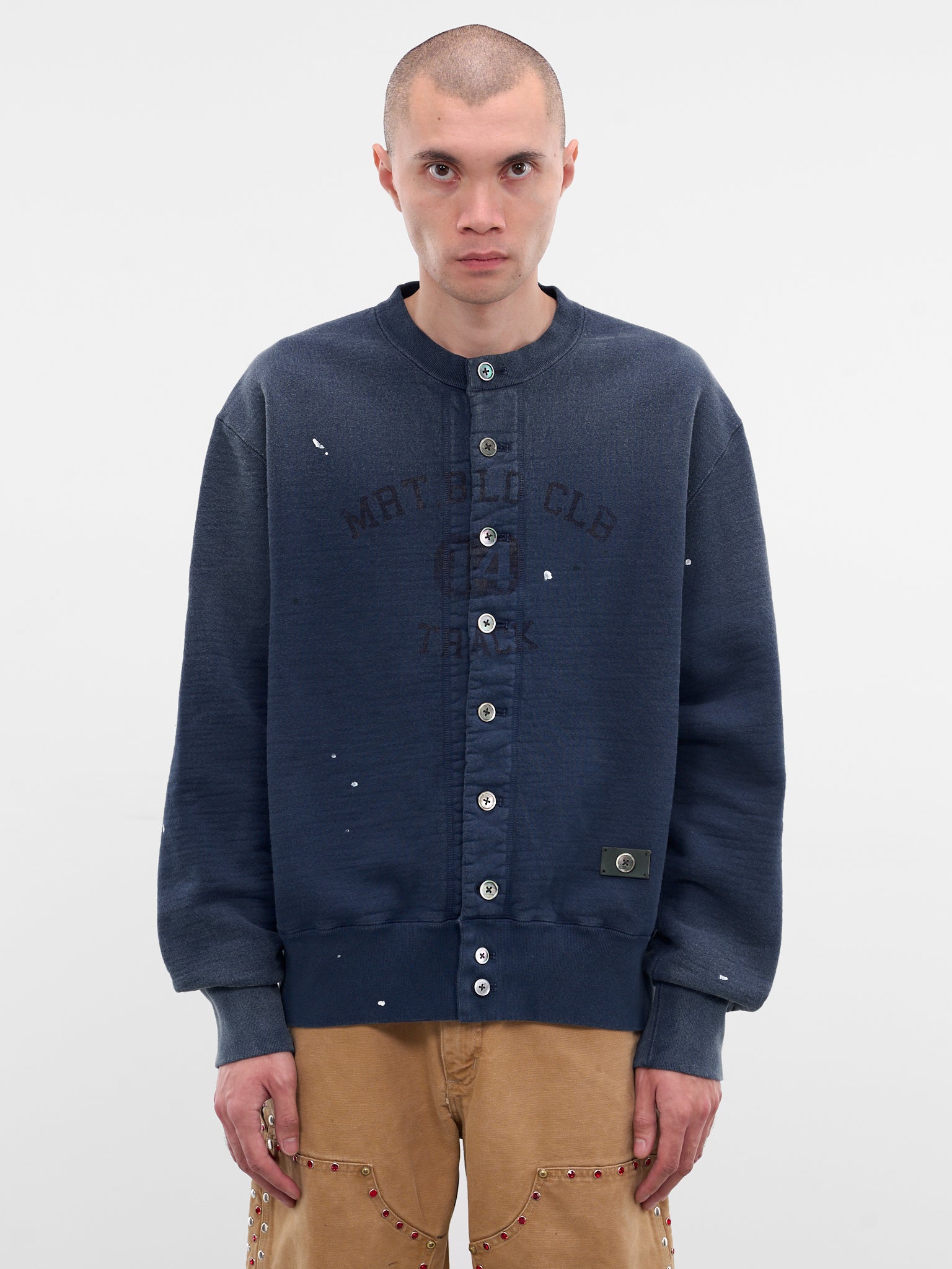 Navy Vintage Crewneck Sweatshirt Cardigan (25FW-T03-V-NAVY)