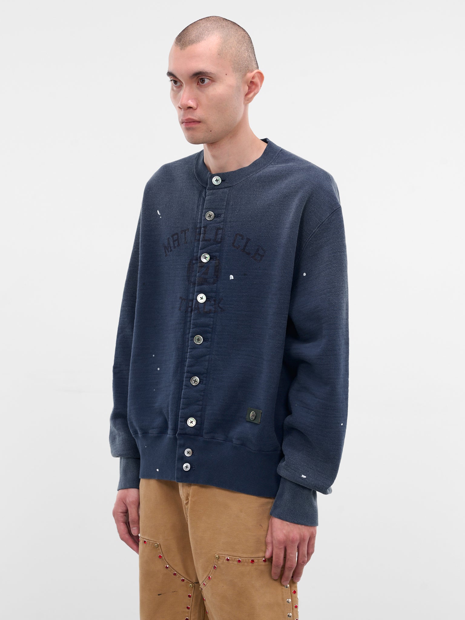 Navy Vintage Crewneck Sweatshirt Cardigan (25FW-T03-V-NAVY)