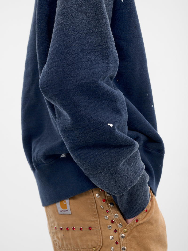 Navy Vintage Crewneck Sweatshirt Cardigan (25FW-T03-V-NAVY)