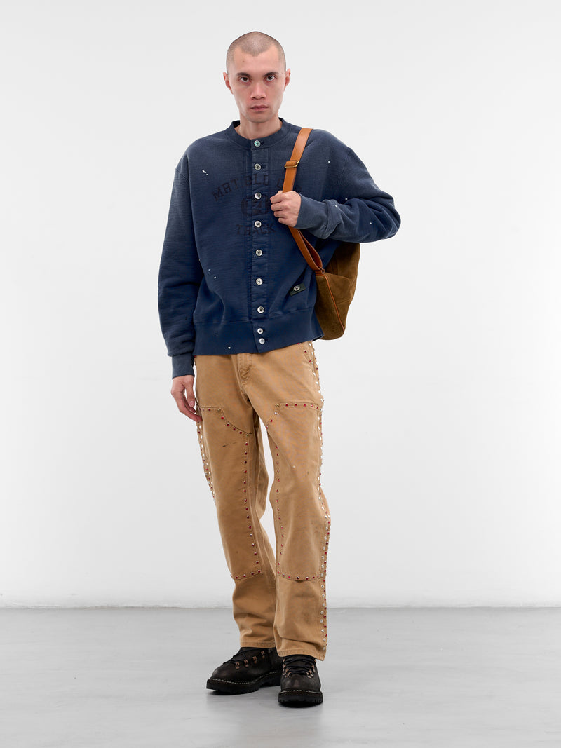 Navy Vintage Crewneck Sweatshirt Cardigan (25FW-T03-V-NAVY)