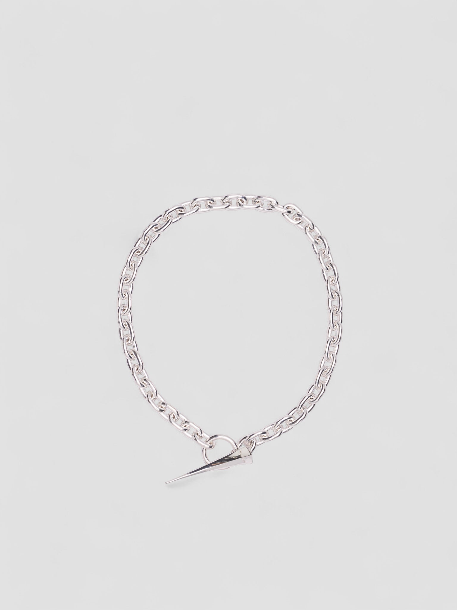 Silver Short Chain Fang Necklace (25S8BJ0103720-SILVER)