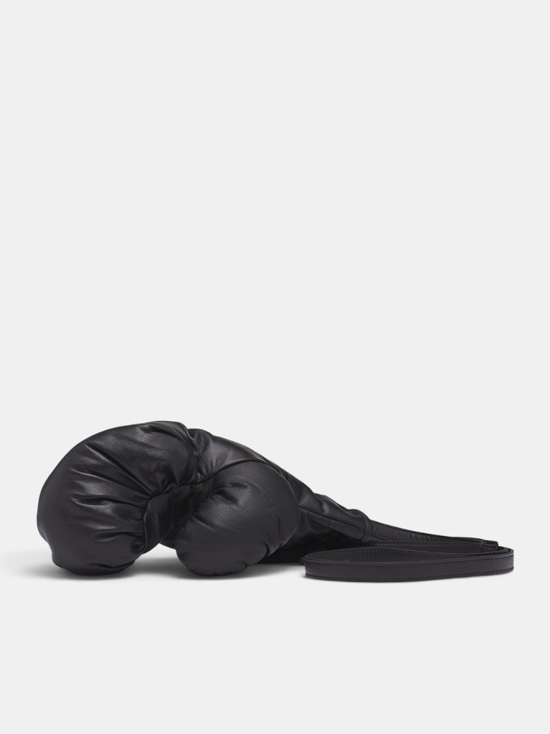 Black Leather Boxing Glove Bag (26-01171S-1-BLACK)