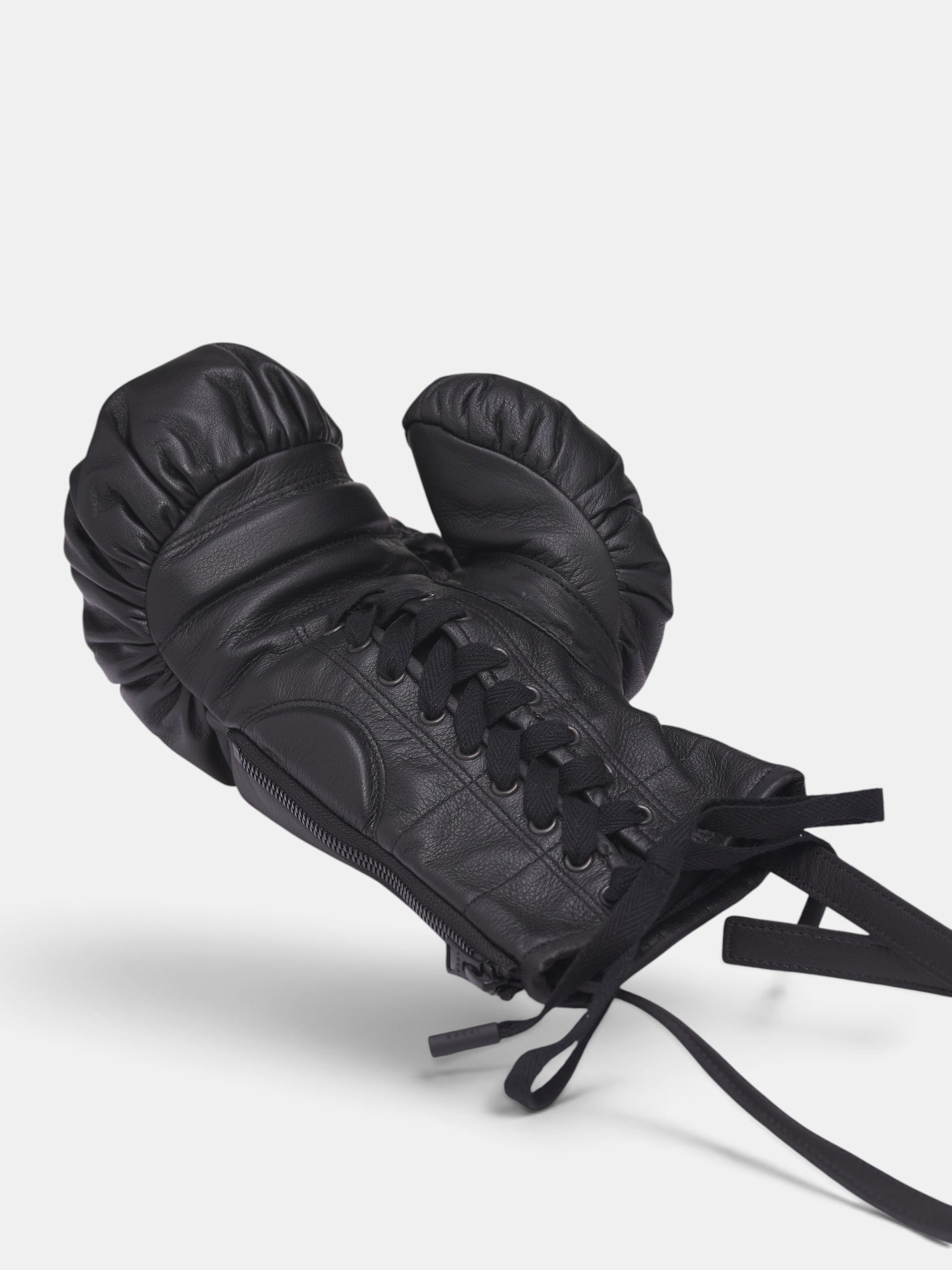 Black Leather Boxing Glove Bag (26-01171S-1-BLACK)