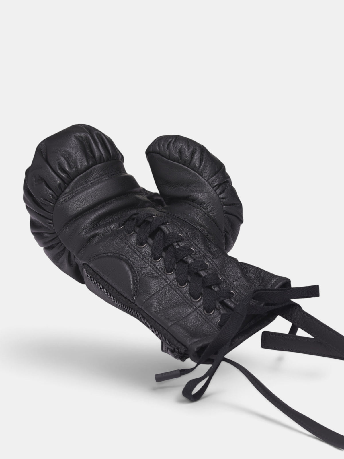 Black Leather Boxing Glove Bag (26-01171S-1-BLACK)
