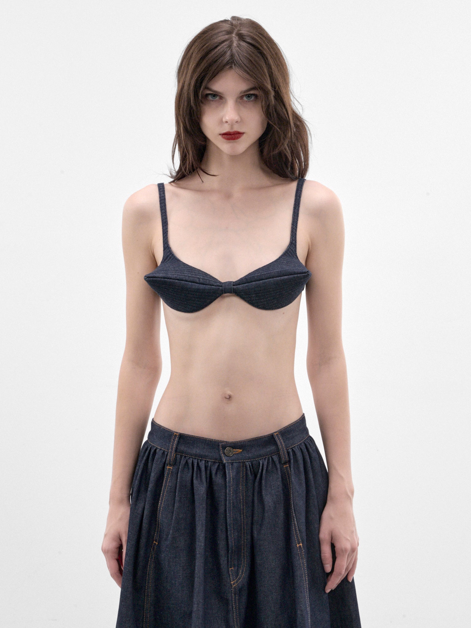 Indigo Denim Conical Bra (26-04-W-BR027-D032-INDIGO)