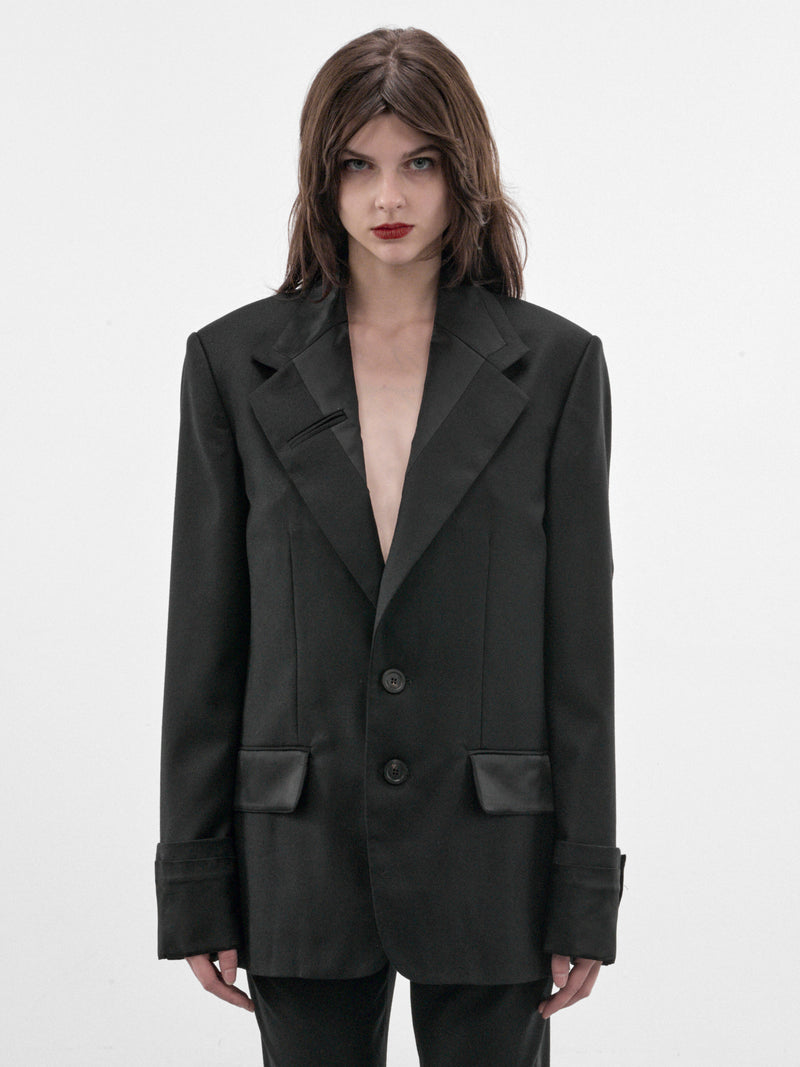 Black Wool Tailored Jacket (26-04-W-JA056-W127-BLACK)