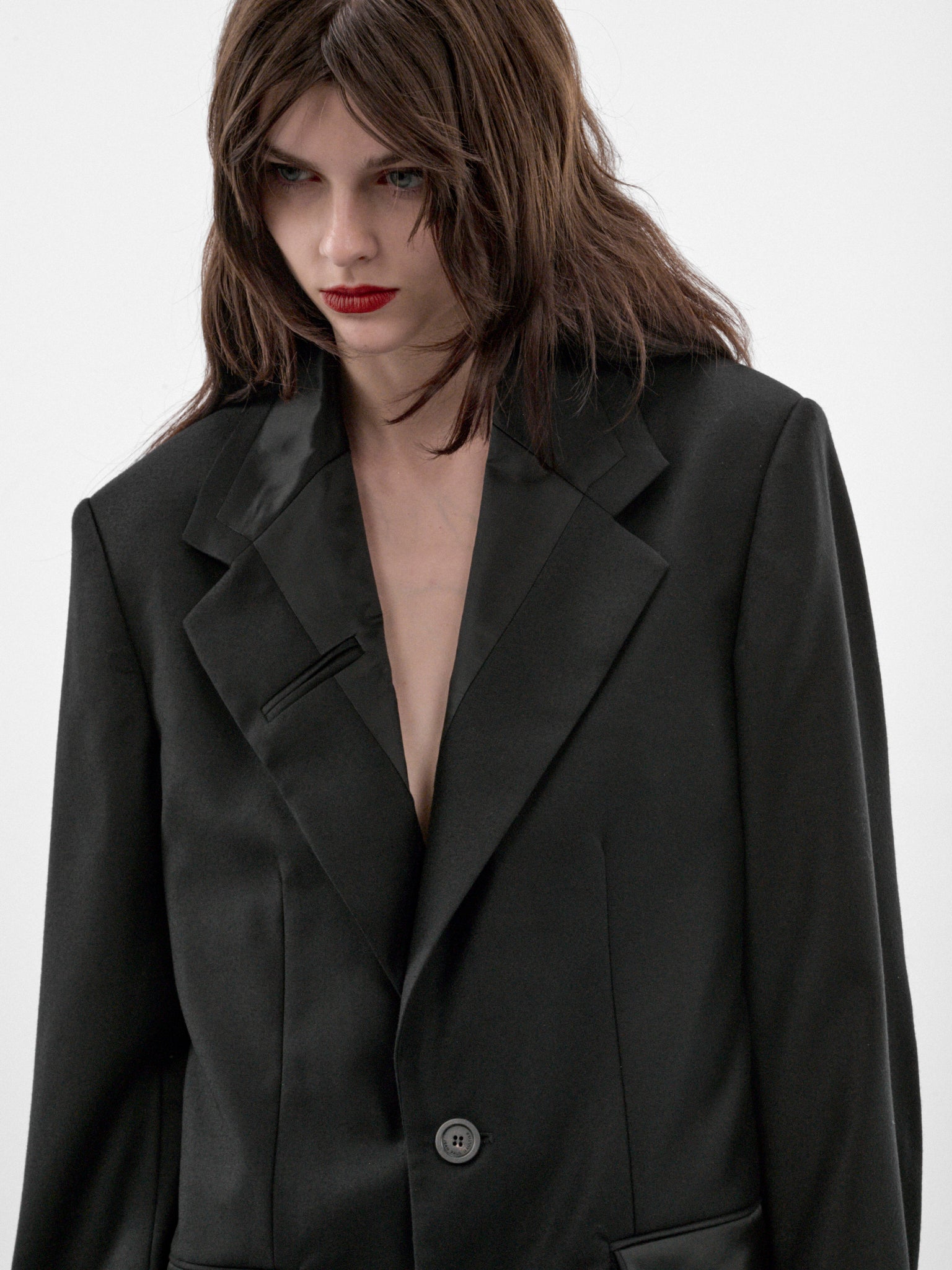Black Wool Tailored Jacket (26-04-W-JA056-W127-BLACK)
