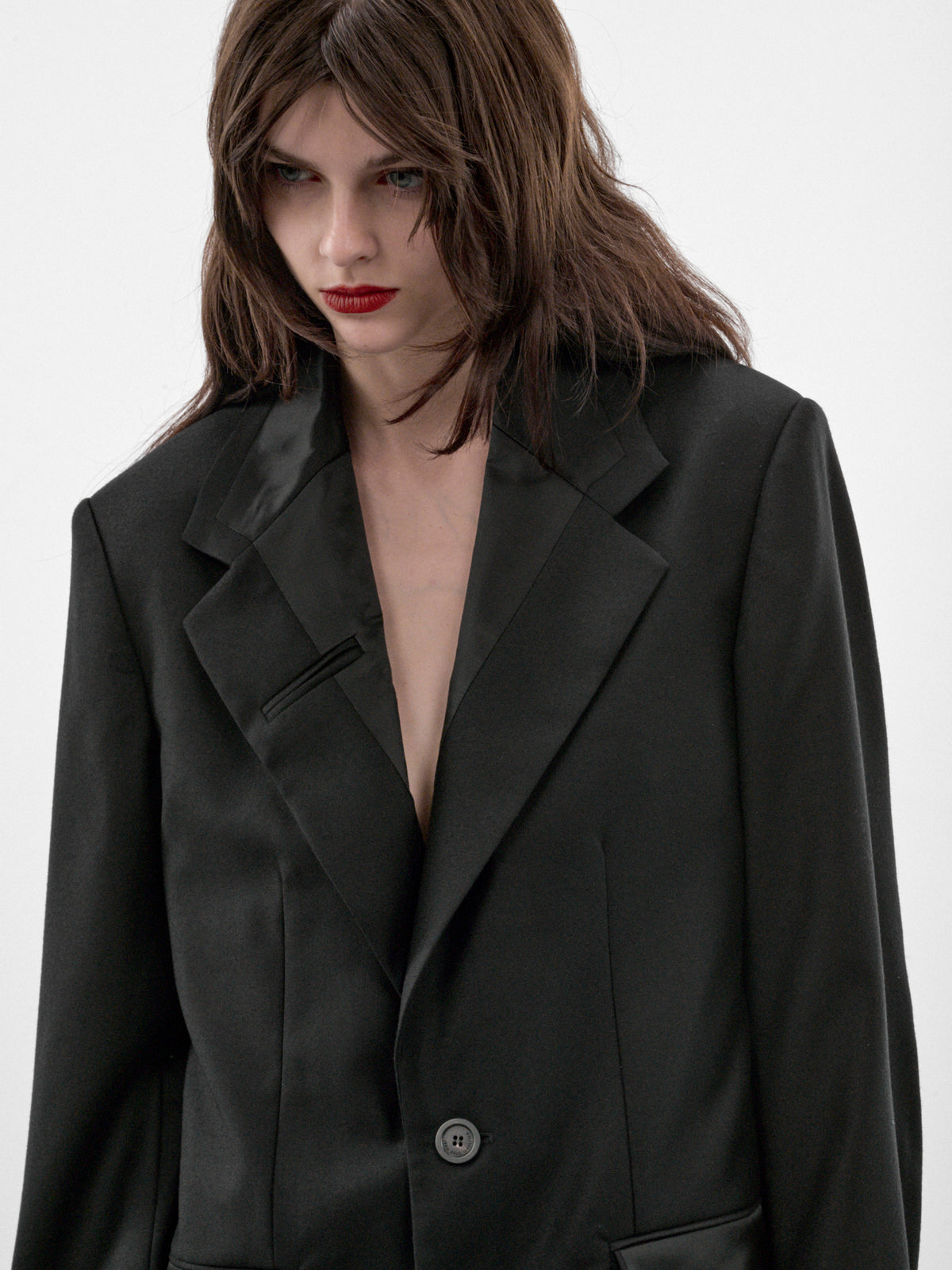 Black Wool Tailored Jacket (26-04-W-JA056-W127-BLACK)