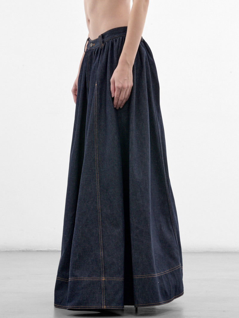 Indigo Voluminous Denim Skirt (26-04-W-SK069-D032-INDIGO)