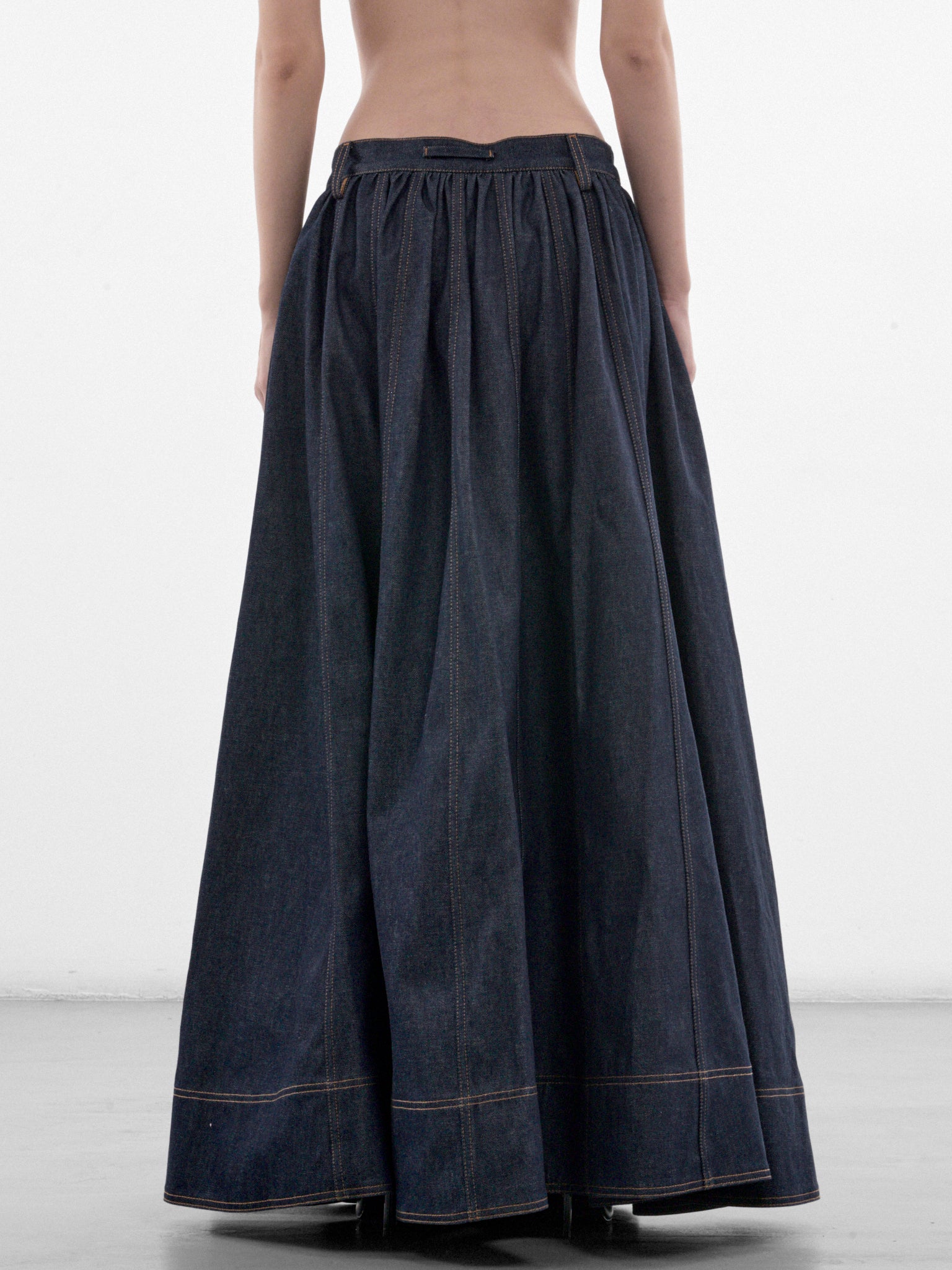 Indigo Voluminous Denim Skirt (26-04-W-SK069-D032-INDIGO)