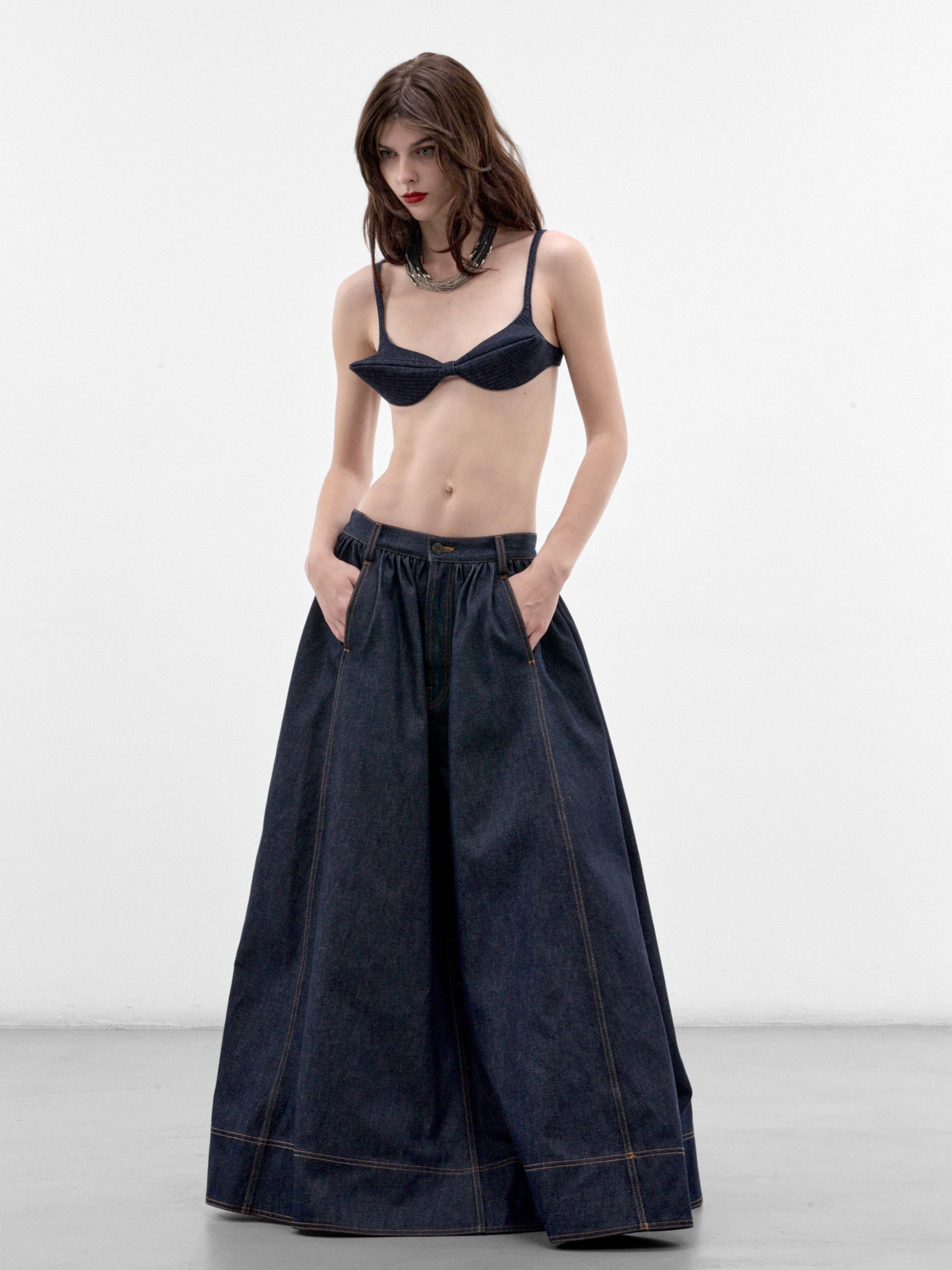 Indigo Denim Conical Bra (26-04-W-BR027-D032-INDIGO)