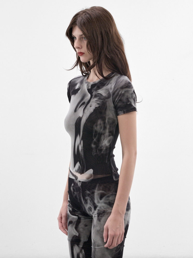 Smoking Women Mesh Baby Tee (26-04-W-TO559-M031P-MULTI)