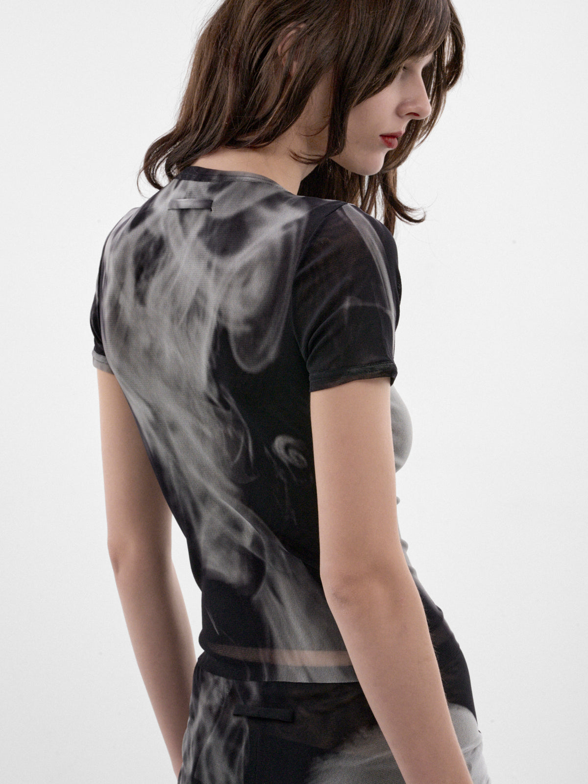 Smoking Women Mesh Baby Tee (26-04-W-TO559-M031P-MULTI)