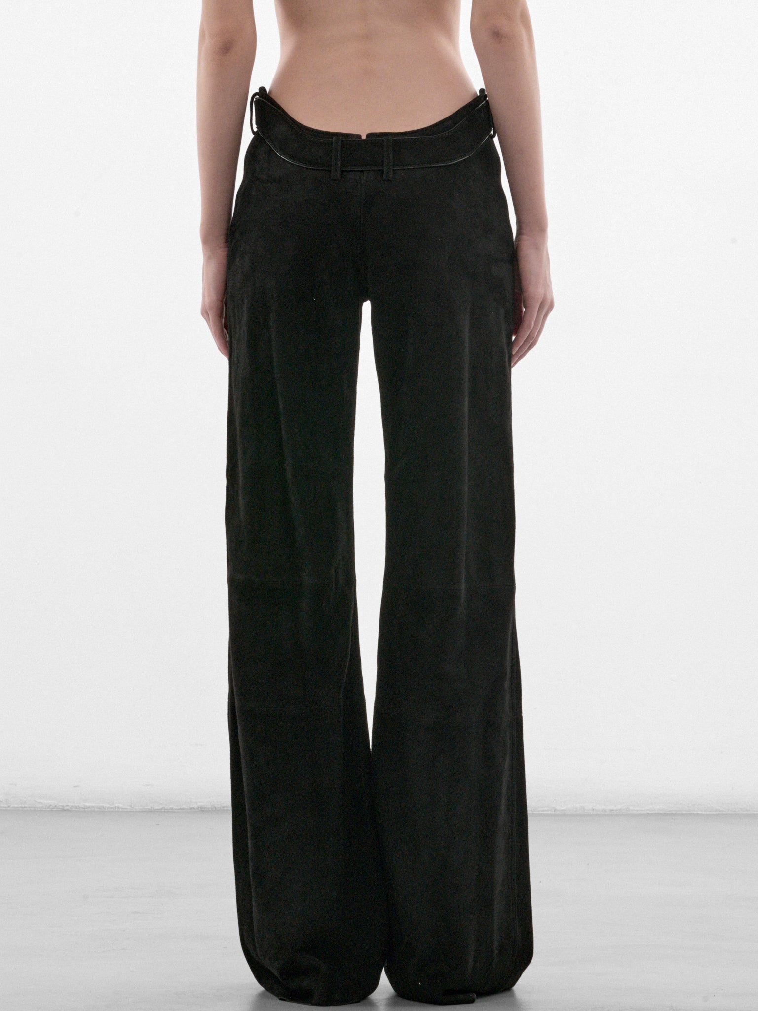 Black Suede Belted Pant (26-04-W-TR182-L061-BLACK)