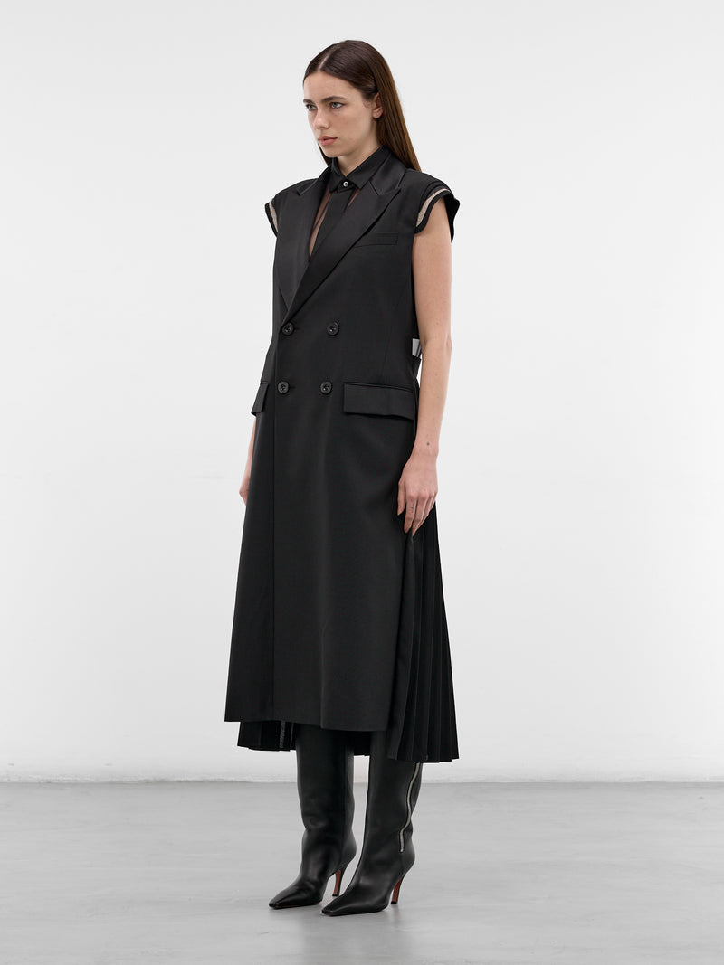 Layered Hybrid Vest-Skirt Coat (26-08279-001-BLACK)