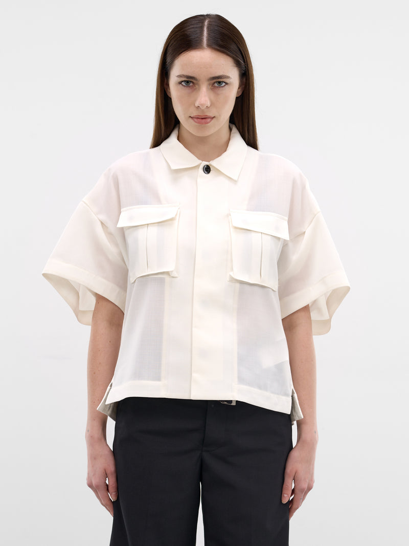 White Hybrid Wool Denim Shirt (26-08283-151-OFF-WHITE)