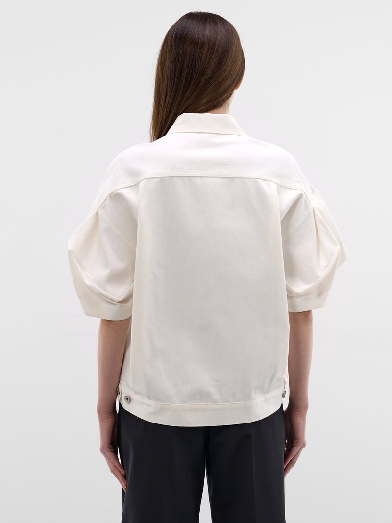 White Hybrid Wool Denim Shirt (26-08283-151-OFF-WHITE)