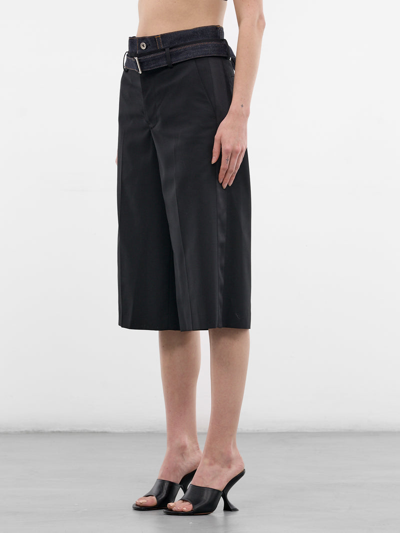 Hybrid Denim Wool Cropped Trousers (26-08290-027-BLACK-INDIGO)