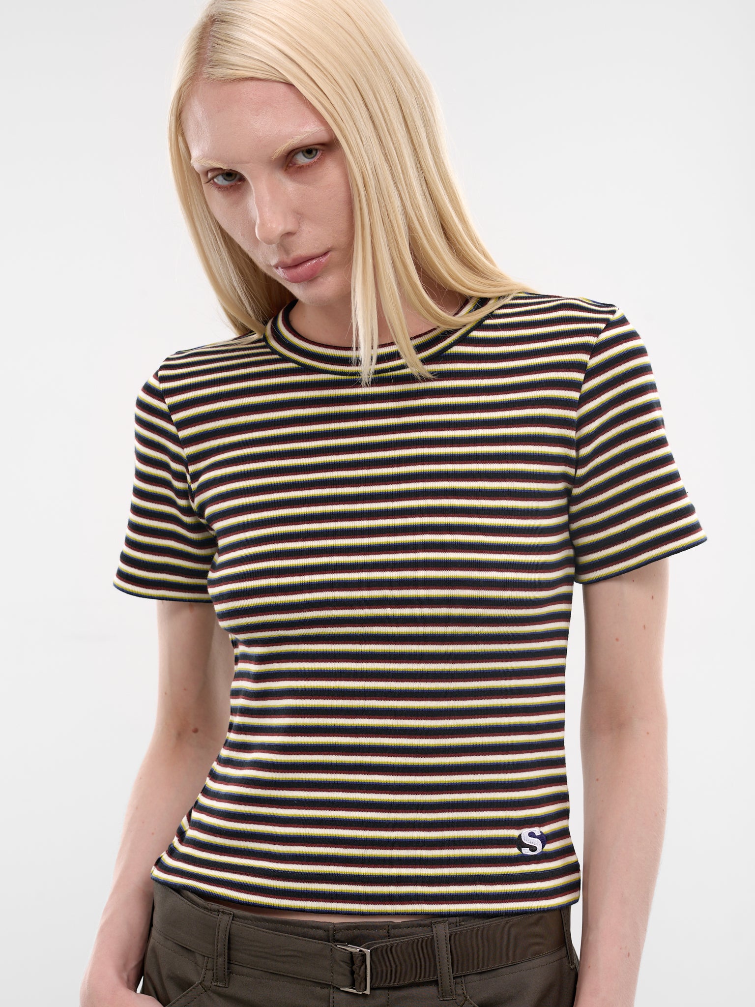 SACAI Striped Slim Logo Tee | H.Lorenzo - detail 1
