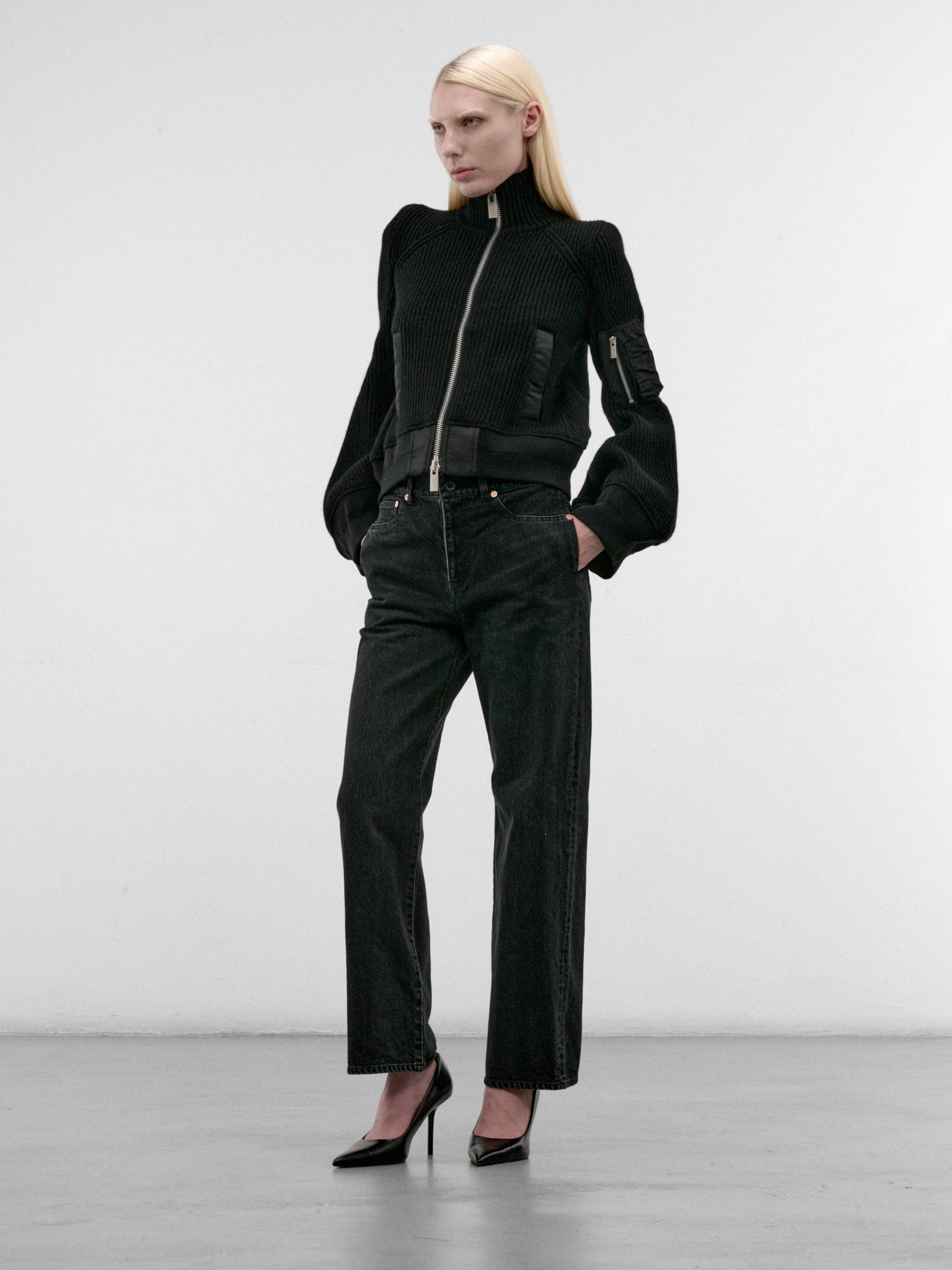Black Denim Wide Leg Jeans (26-08593-1-BLACK)