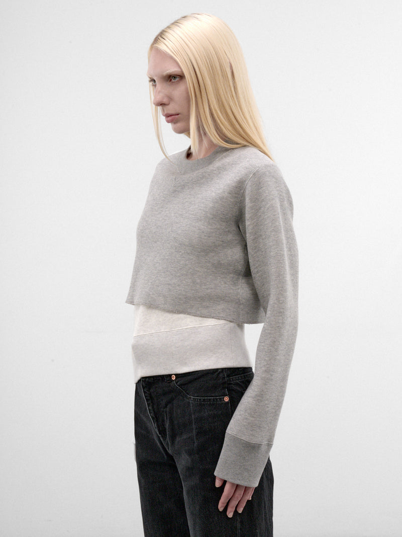 Gray Sponge Sweat Pullover ((26-08683-378-LIGHT-GREY-OFFWHI))