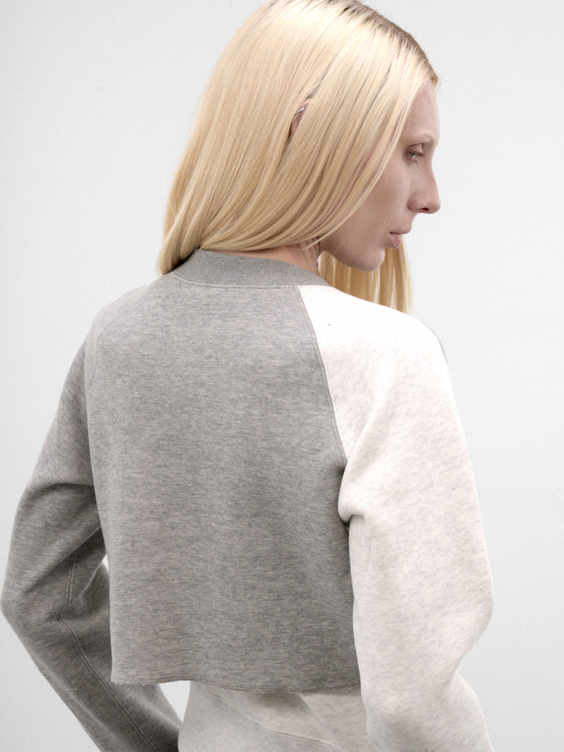 Gray Sponge Sweat Pullover ((26-08683-378-LIGHT-GREY-OFFWHI))