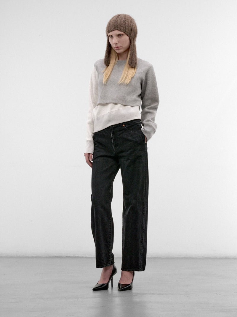 Gray Sponge Sweat Pullover ((26-08683-378-LIGHT-GREY-OFFWHI))