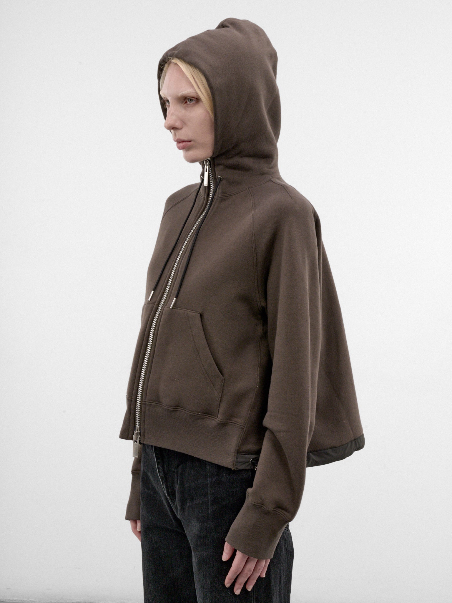 Khaki Cotton Jersey Zip Hoodie (26-08684-501-KHAKI)