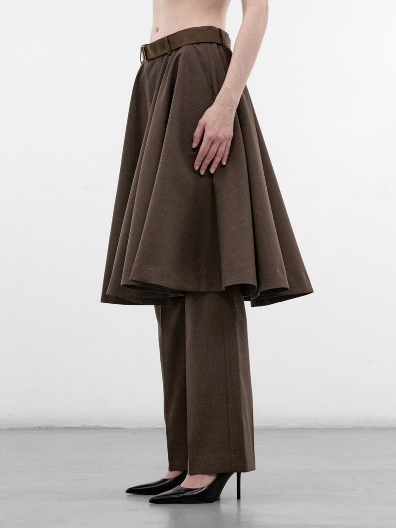 Brown Skirted Suiting Trousers (26-08692-601-BROWN)