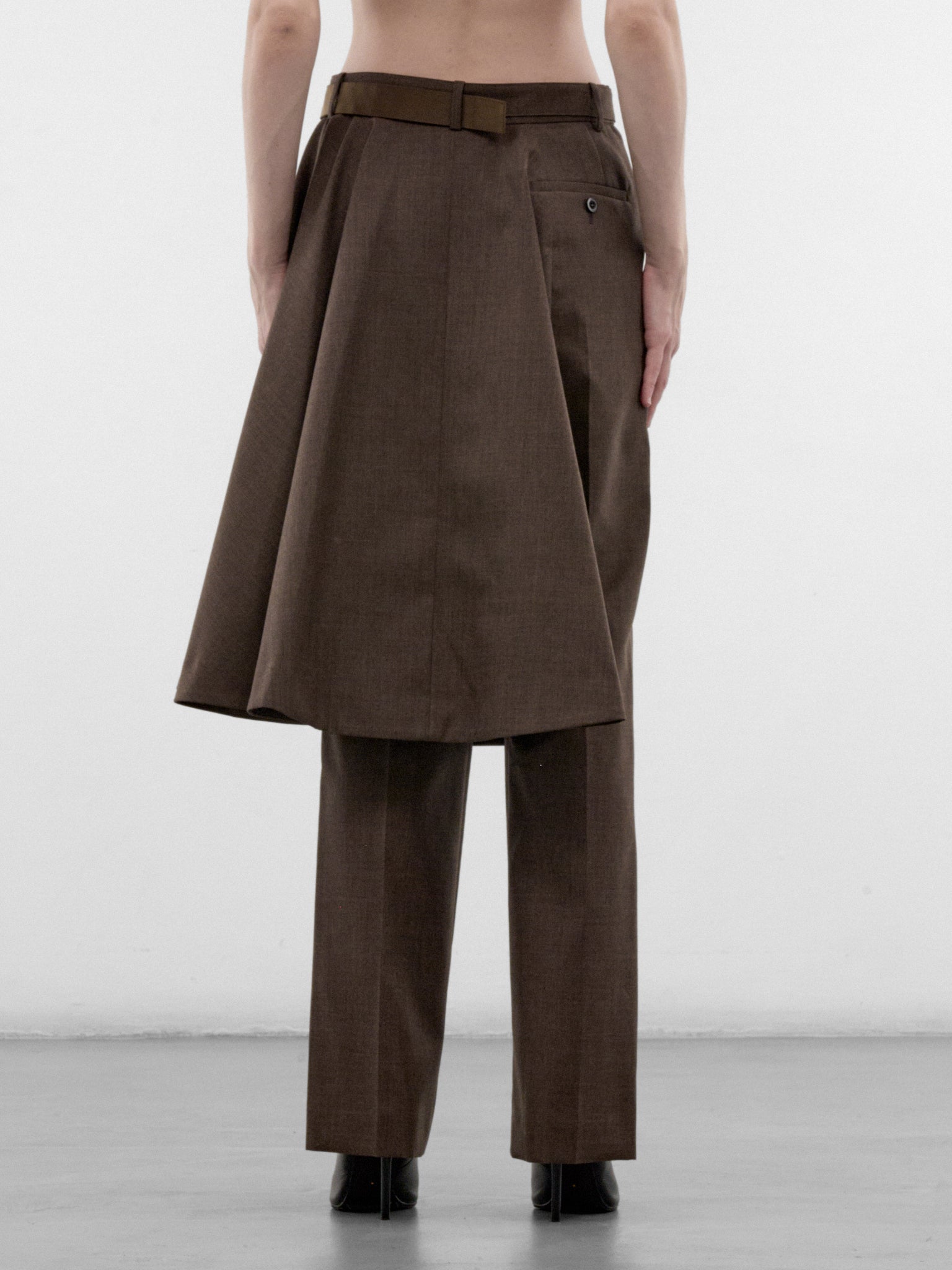Brown Skirted Suiting Trousers (26-08692-601-BROWN)