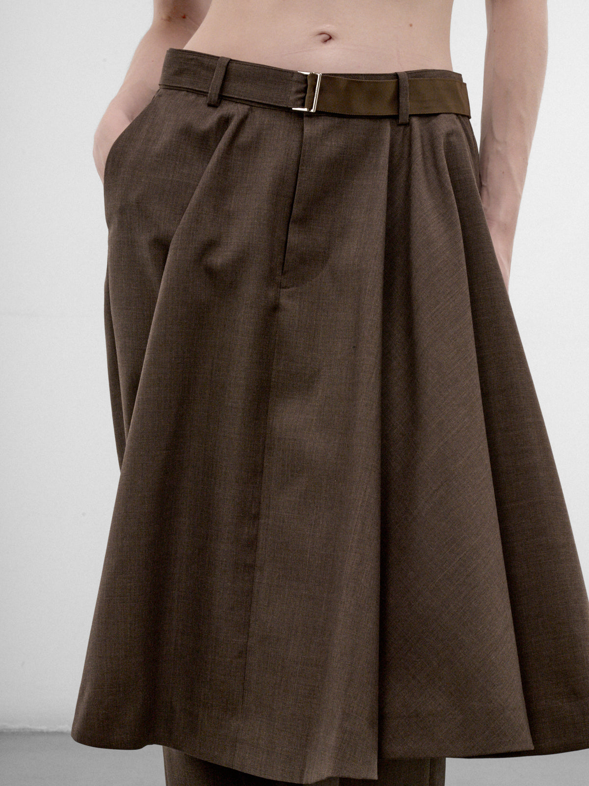 Brown Skirted Suiting Trousers (26-08692-601-BROWN)