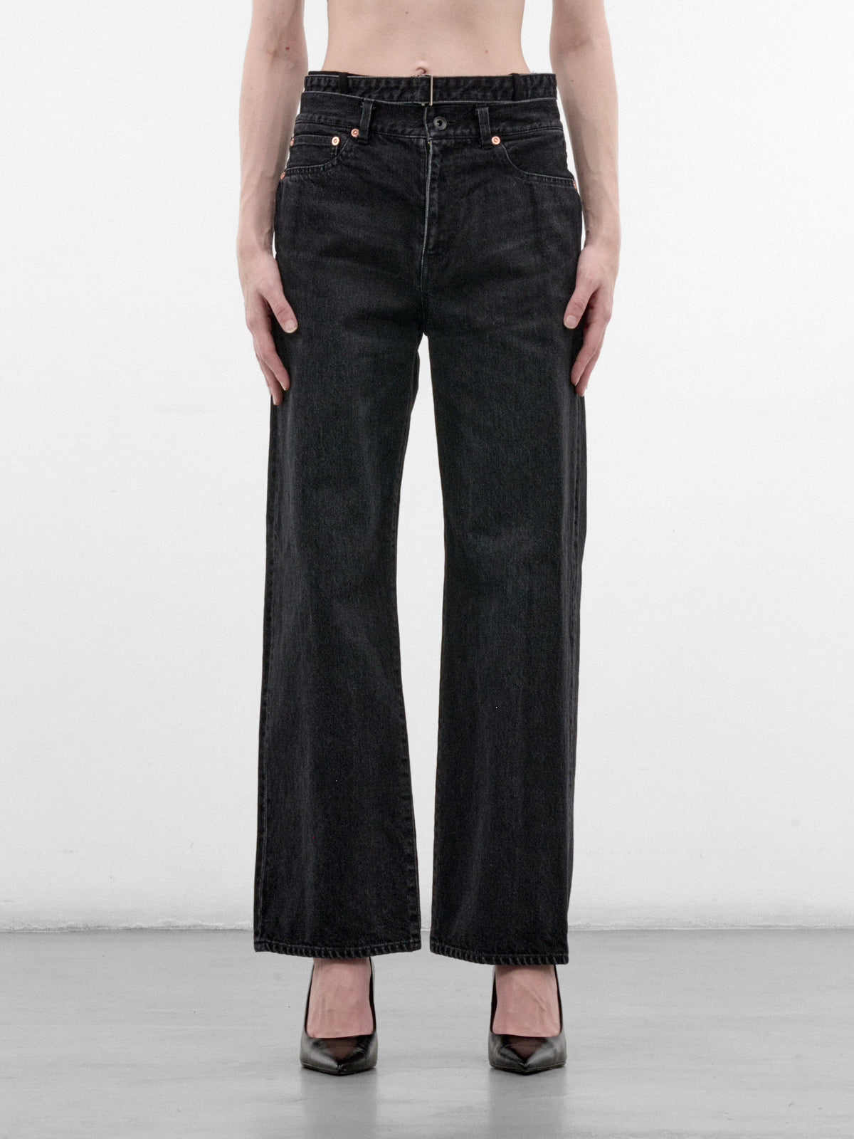 Black Denim Wide Leg Jeans (26-08593-1-BLACK)