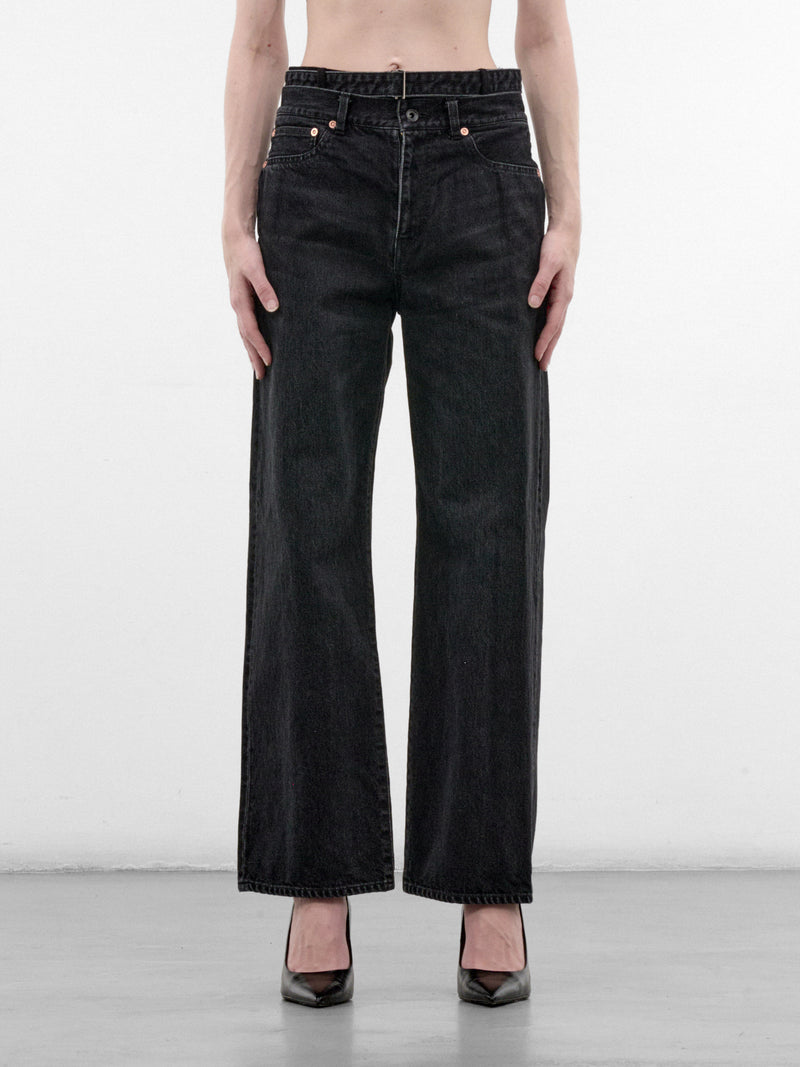 Black Denim Wide Leg Jeans (26-08593-1-BLACK)
