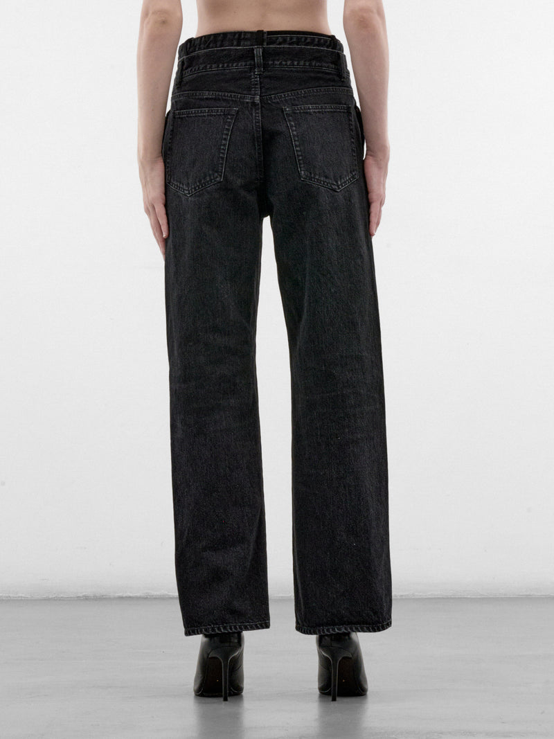 Black Denim Wide Leg Jeans (26-08593-1-BLACK)