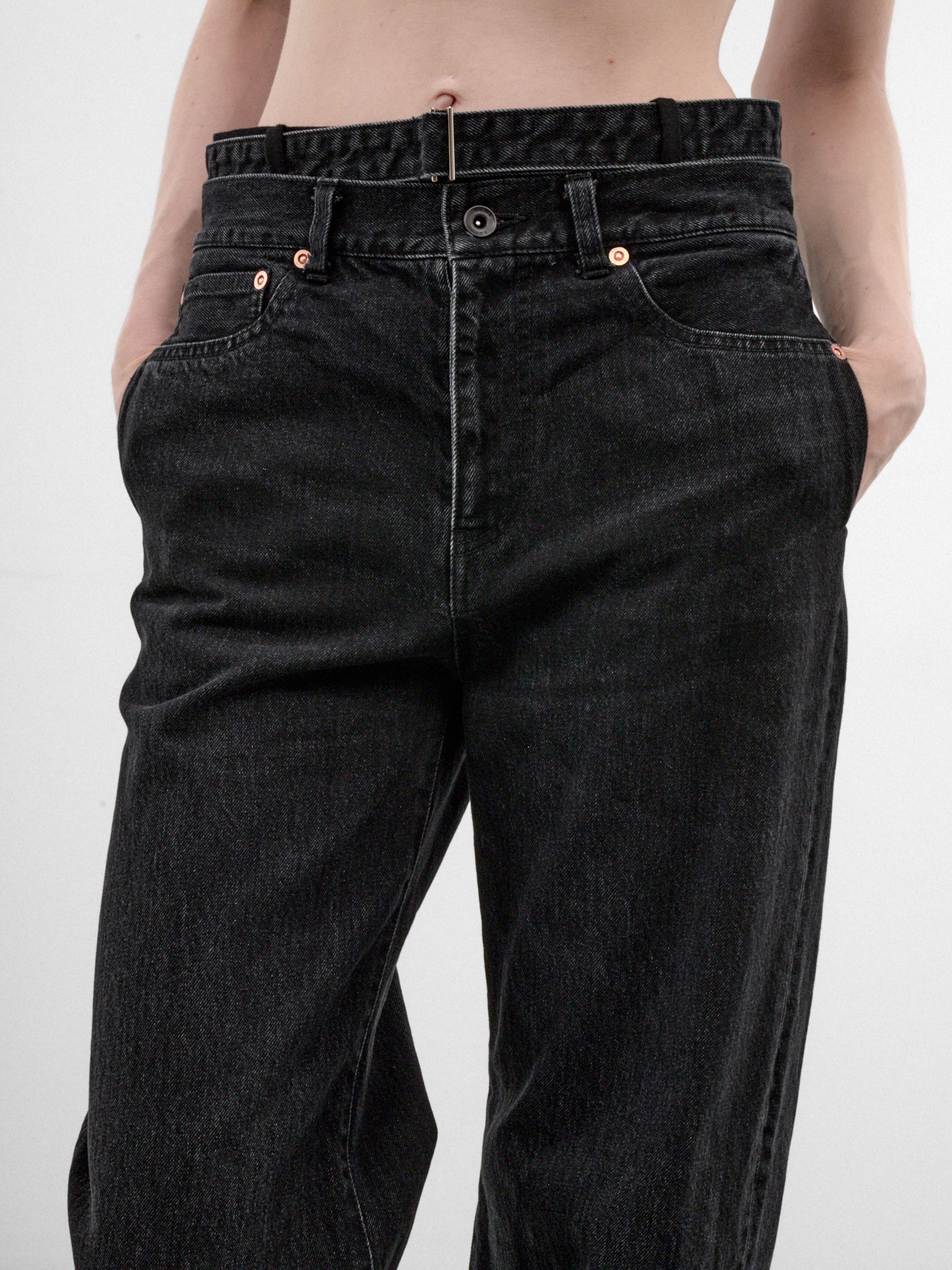Black Denim Wide Leg Jeans (26-08593-1-BLACK)