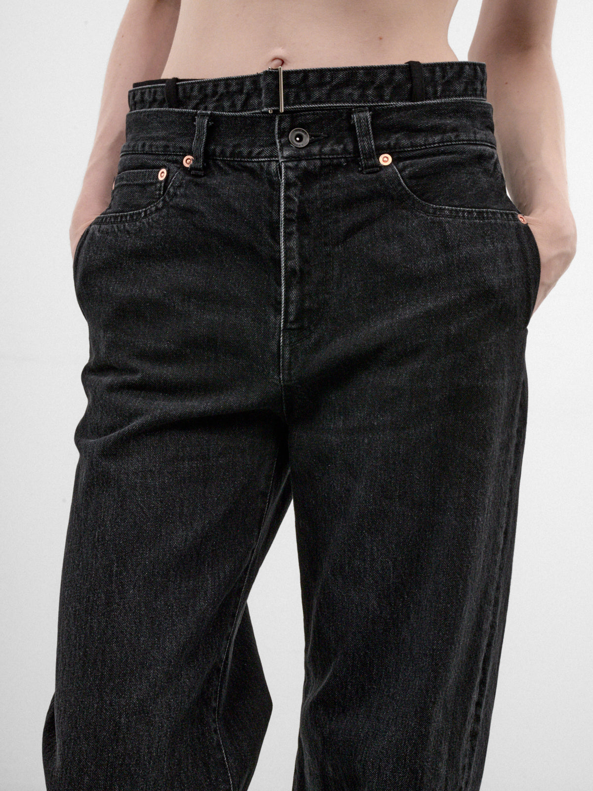 Black Denim Wide Leg Jeans (26-08593-1-BLACK)