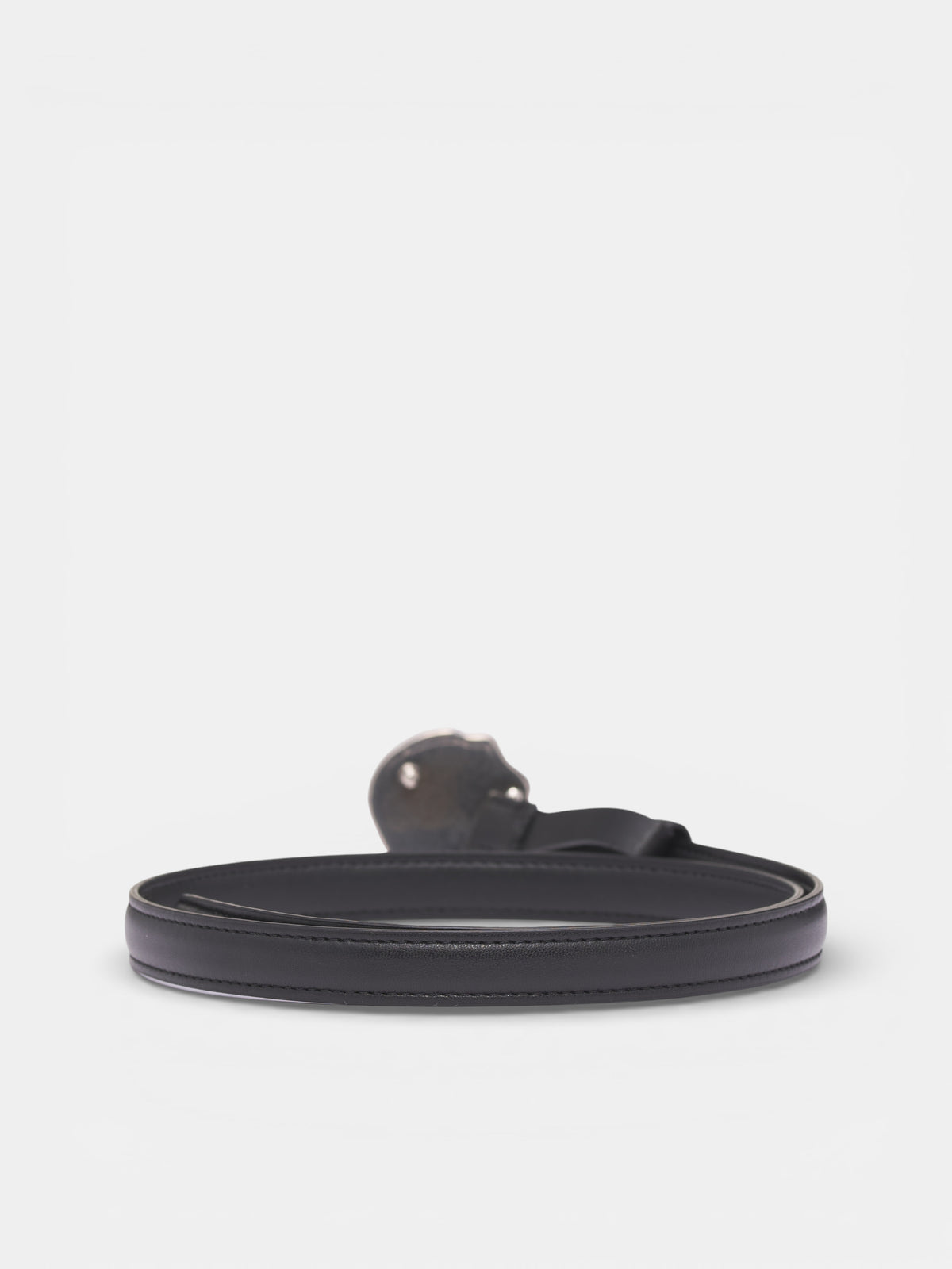 Wax Seal Buckle Leather Belt (26/01-U-AC072-L047-00-BLACK)