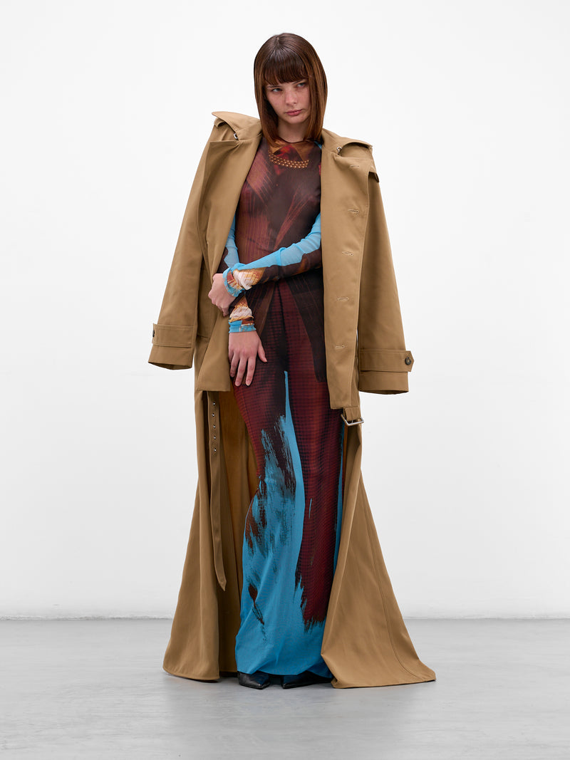 Trompe L'oeil Suit Maxi Dress (26/01-W-DR136-M027P-90-MULTICO)