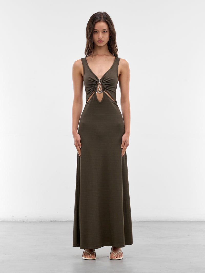 Droplet Crystal Loophole Maxi Dress (26013832-HUSK)