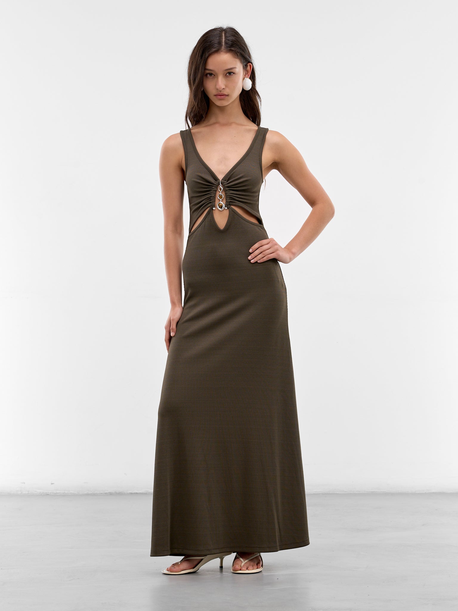 Droplet Crystal Loophole Maxi Dress (26013832-HUSK)
