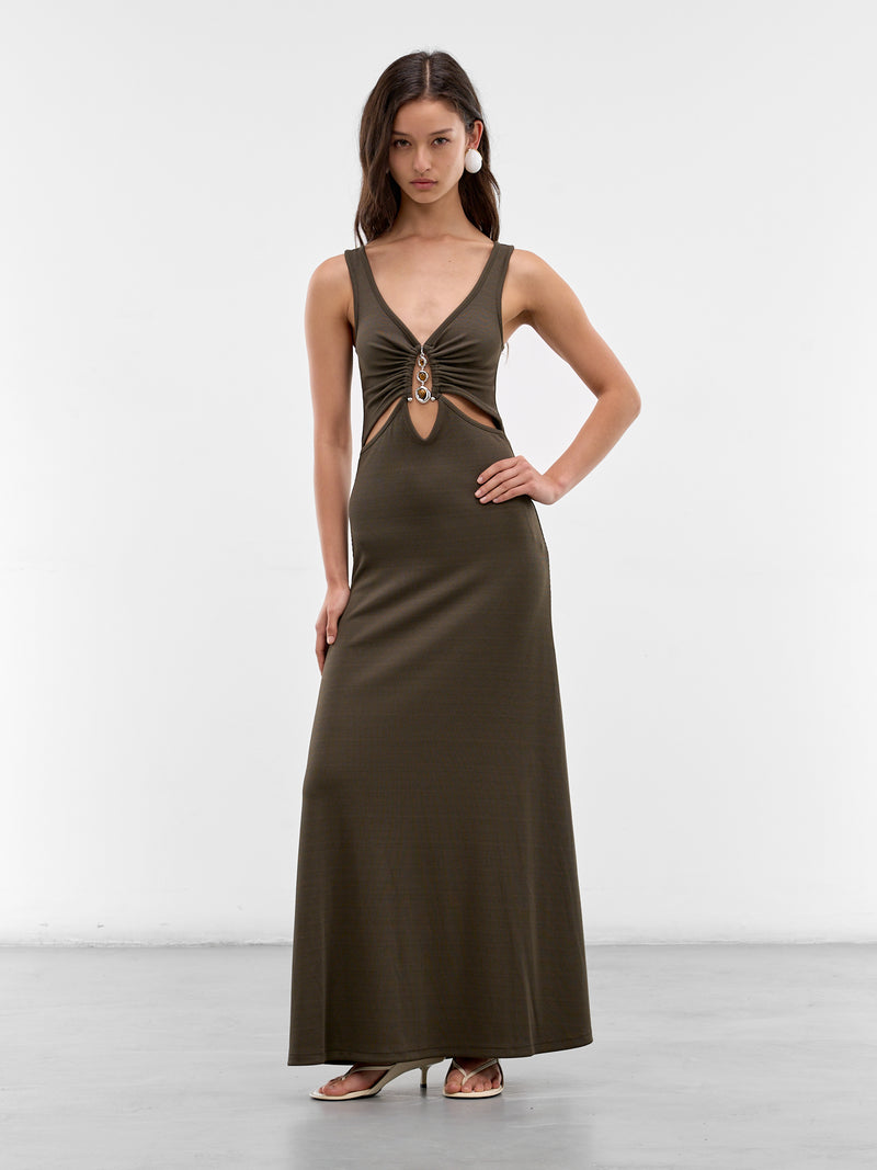 Droplet Crystal Loophole Maxi Dress (26013832-HUSK)
