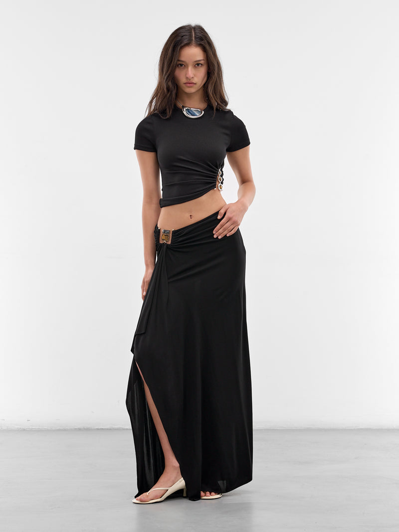 Black Bezel Quartz Cascade Skirt (26014746-BLACK)