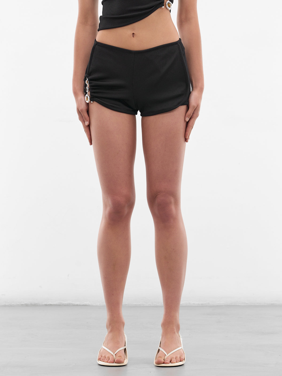 Black Droplet Crystal Track Shorts (26015756-BLACK)