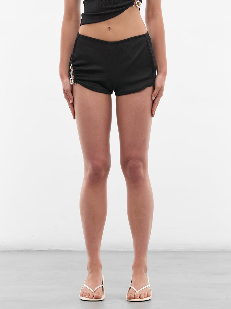 Black Droplet Crystal Track Shorts (26015756-BLACK)